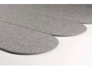 Akoestische PET-vilt ovale stroken donkergrijs 30x120cm 6 stuks - 2