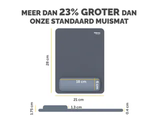 Muismat met polssteun Fellowes Breyta XL blauw 21x28cm - 2