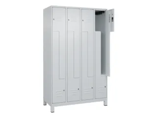 Z-garderobekast,HxBxD 1950x1200x500mm,vak B 150/300mm,cil.-slot,voeten - 2
