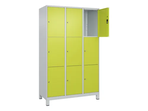 lockerkast,HxBxD 1950x1200x500mm,3x3vakken,vak B 400mm,cil.-slot