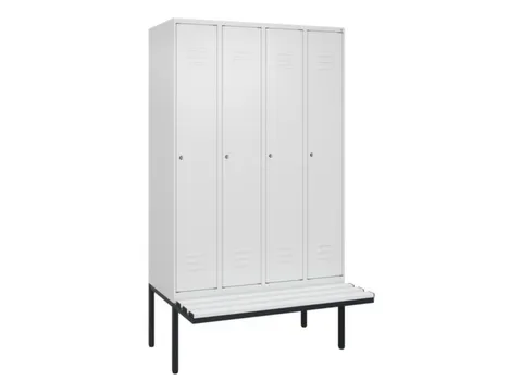 locker met bank,HxBxD 2120x1200x815mm,4vak,vak B 300mm,cil.-slot