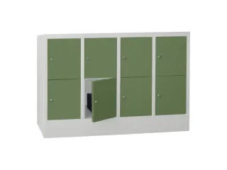 lockerkast,HxBxD 855x1200x500mm,4x2vakken,RAL7035,front RAL6011 - 2
