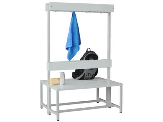 Omkleedbank 1000mm Kunststof Kledinghaken Dubbelzijdig Ral3000 - 1