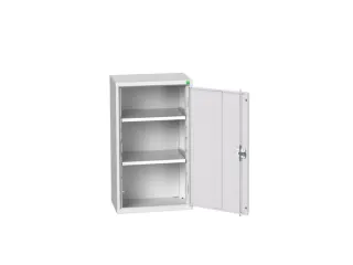 hangkast,HxBxD 900x525x350mm,vleugeldeur,2xStalen bodem,romp RAL7035 - 1