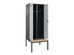 locker met bank,voor scheiding van kleding,HxBxD 2120x800x815mm,2vak
