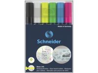 Marker Schneider Maxx 245 6st. in etui. Zwart, wit, geel, groen, blauw