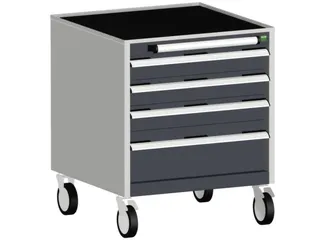ladekast verrijdbaar 780x650x525mm 4laden romp RAL7035 front RAL7016 - 1