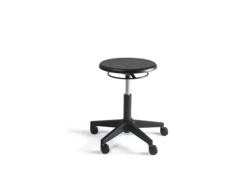 draaibare kruk,zitting HxØ 410-570x340mm,PU-ronde zitting zwart