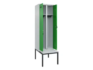 locker met bank,voor scheiding van kleding,HxBxD 2120x600x815mm,2vak - 1