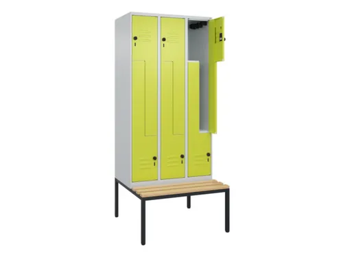 Z-garderobekast,HxBxD 2120x900x815mm,6vak,vak B 300mm,draaigrendel