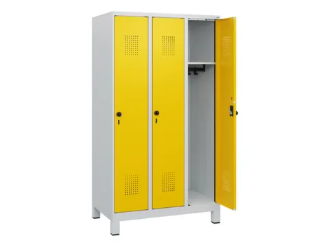 schoollocker,HxBxD 1630x900x500mm,3vak,vak B 300mm,draaigrendel,voeten