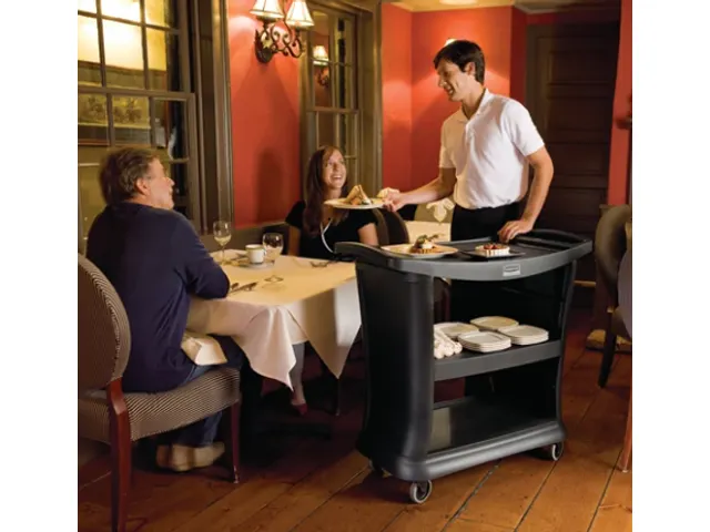 Serveerwagen 3 etages 136kg 52x97cm zwart