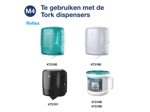 Reflex Poetspapier Centerfeed Roll M4 Wit 473412 6 stuks