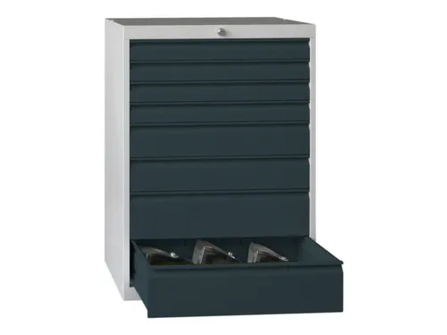 ladekast HxBxD 1000x715x600mm 8laden slot RAL7035 front RAL7016