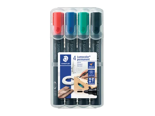 Viltstift Staedtler 352 Lumocolor rond 2mm set à 4 stuks assorti