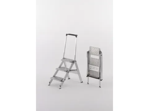 Veiligheids-vouwtrap Aluminium H 690mm 3treden Beugel Traanplaat