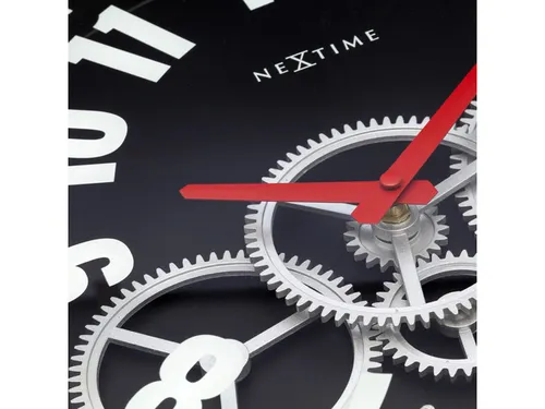 Wandklok Nextime 36cm Gear Clock zwart metaal/glas