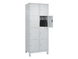 lockerkast,HxBxD 1950x800x500mm,2x4vakken,vak B 400mm,cil.-slot,voeten