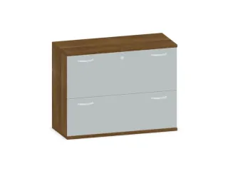 hangmappenkast 770x1000x430mm 2hangmappenframes Noten+ Lichtgrijs - 1
