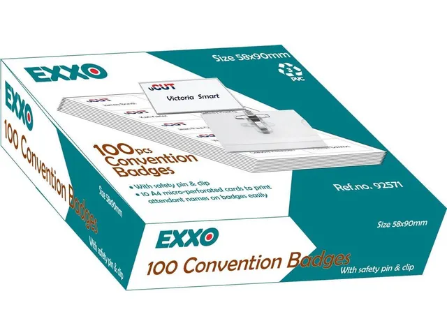 Badge Clip & Speld 56x90mm Combiklem 100 Stuks