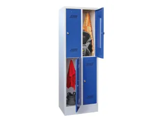 dubbeldekse locker,HxBxD 1850x600x500mm,2x2vak.,RAL7035,front RAL5010 - 2