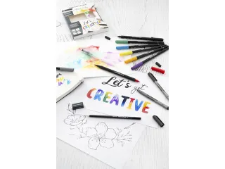 Mixed media set Eberhard Faber 13-dlg 8x duo brush/fineliner, 2x pigme - 5