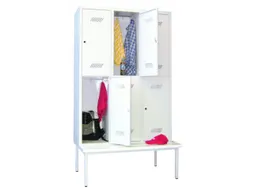 banklocker,dubbeldeks,HxBxD 2150x1200x800mm,RAL7035,front RAL7035