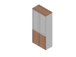Vitrinekast 2000X900X450Mm Glazen Deuren 4X Vloer Aluminium Canaletto