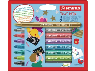 Viltstift STABILO Trio deco metallic assorti etui à 8 stuks - 1