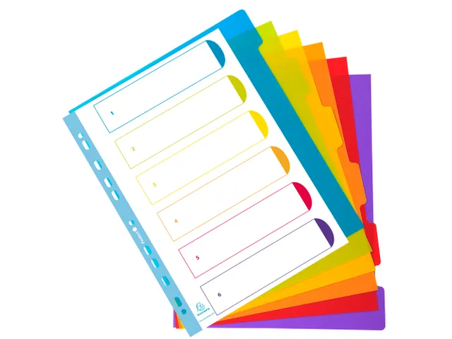 Tabbladen Polypropyleen A4+ 6-Delig Campus Doorschijnend 23-Gaats