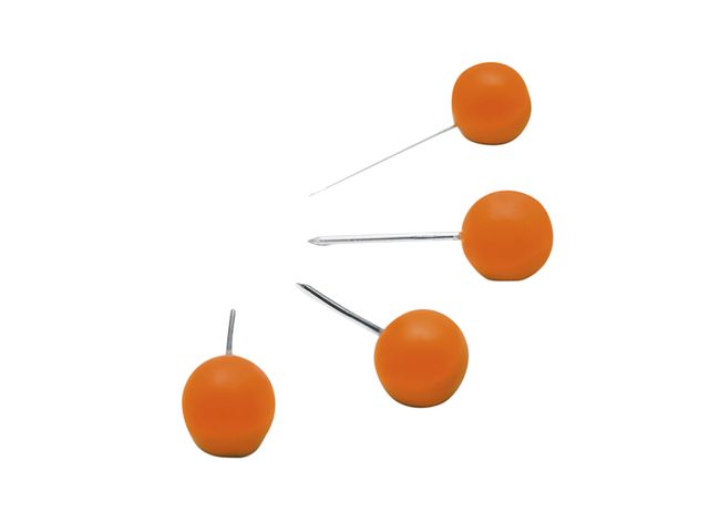 Prikbordspeld Nobo oranje 100 stuks | PrikbordWinkel.nl