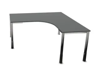 In hoogte verstelbaar bureau in vrije vorm,MS-donkergrijs - 2