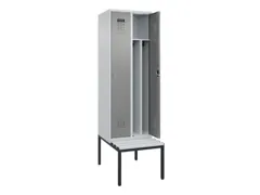 locker met bank,voor scheiding van kleding,HxBxD 2120x600x815mm,2vak