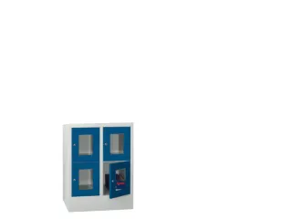 lockerkast,HxBxD 855x600x500mm,2x2vakken,RAL7035,front RAL5010 - 2