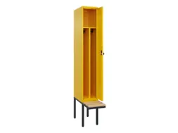 locker met bank,voor scheiding van kleding,HxBxD 2120x300x815mm,1vak