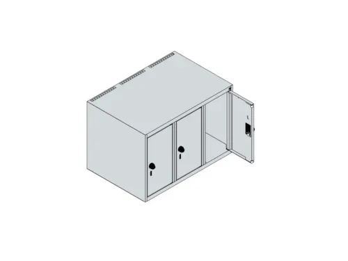 opzetkast,v. locker,3vak.,vak B 250mm,HxBxD 500x750x500mm,vleugeldeur