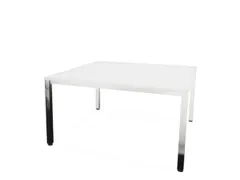 vergadertafel HxBxD 74x140x140cm vierkant 4voeten verchroomd Bl-wit
