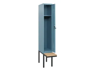 locker met bank,HxBxD 1950x300x815mm,1vak,vak B 300mm,draaigrendel - 1