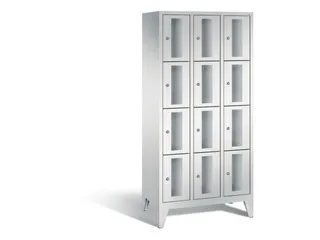 Lockerkast 1850x900x500mm 3x4 vakken Cilinderslot Poten, RAL7035 - 2