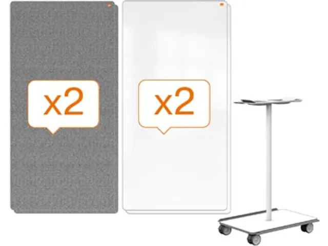 Nobo Move & Meet mobiel whiteboard mededelingenbord 180x90cm