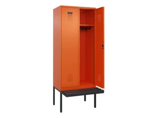 locker met bank,HxBxD 2120x800x815mm,2vak,vak B 400mm,cilinderslot - 1