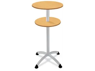 Statafel Stalen 4-Poots H 112cm Onderstel Zwart Blad Beuken - 1