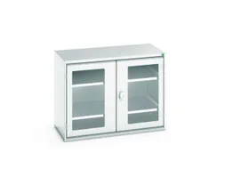 vitrinekast 800x1050x550mm 2xStalen bodem romp RAL7035 front RAL7035