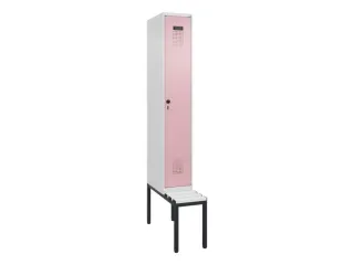 locker met bank,voor scheiding van kleding,HxBxD 2120x300x815mm,1vak - 2