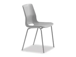 Kunststof kuipstoel,4voeten misty grey,zitting PP misty grey