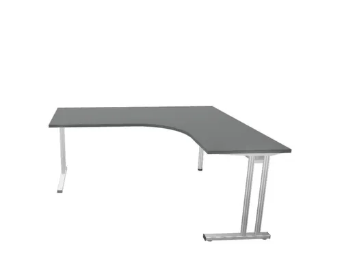 bureau in vrije vorm,HxBxD 740x1800x1600mm,vrije vorm,MS-donkergrijs