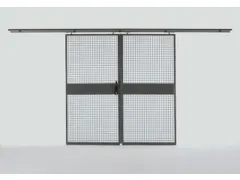 dubbele schuifdeur,v. scheidingswandsysteem,HxB 2550x1800mm,RAL5002