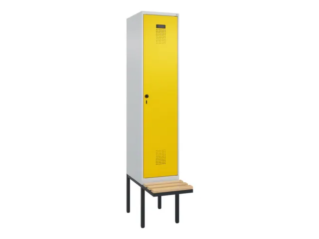 locker met bank,voor scheiding van kleding,HxBxD 2120x400x815mm,1vak