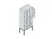 dubbeldekse locker,HxBxD 2120x900x500mm,3x2vak.,vak B 300mm,cil.-slot