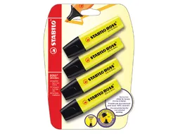 Markeerstift STABILO BOSS Original 70/24 geel blister à 4 stuks